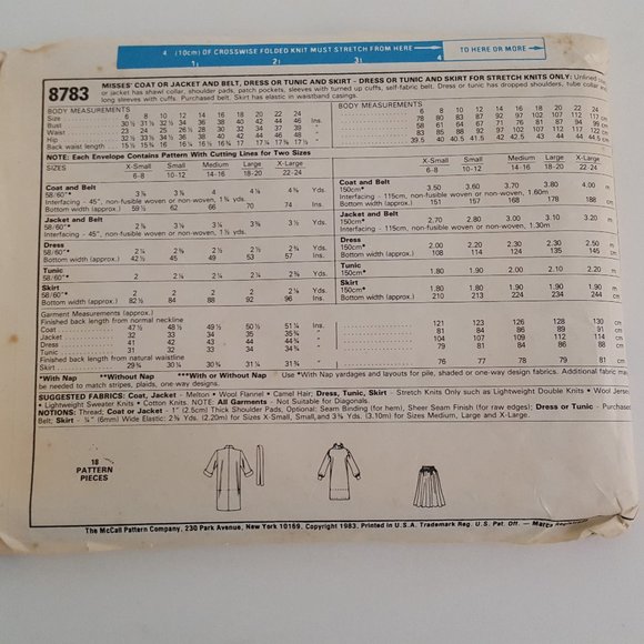 Vintage McCall's Sewing Pattern 8783 Miss Ex-Small Nancy Heller - Picture 3 of 10